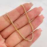 Cadena Franco 2.15g / 60cm / 1.6mm Dos Oros Amarillo Blanco 18K