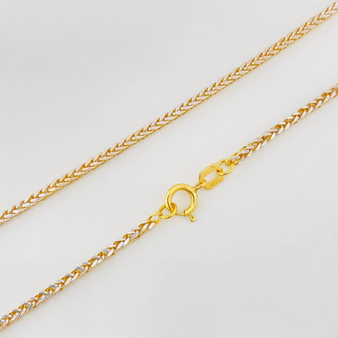 Cadena Franco 2.15g / 60cm / 1.6mm Dos Oros Amarillo Blanco 18K