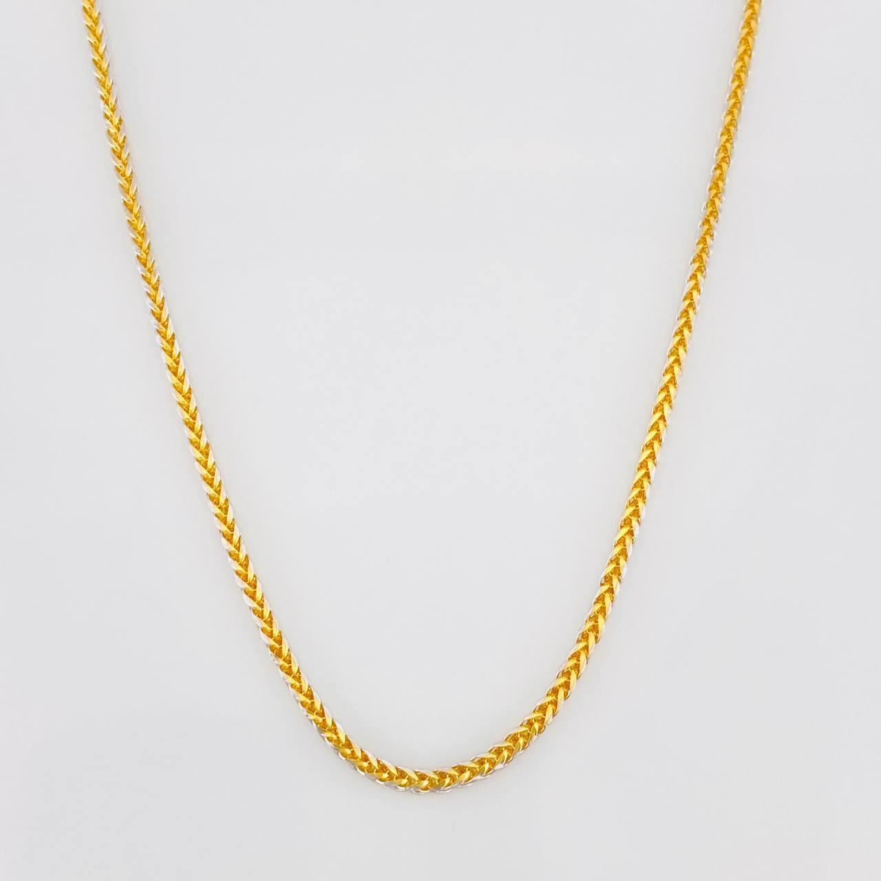 Cadena Franco 2.15g / 60cm / 1.6mm Dos Oros Amarillo Blanco 18K