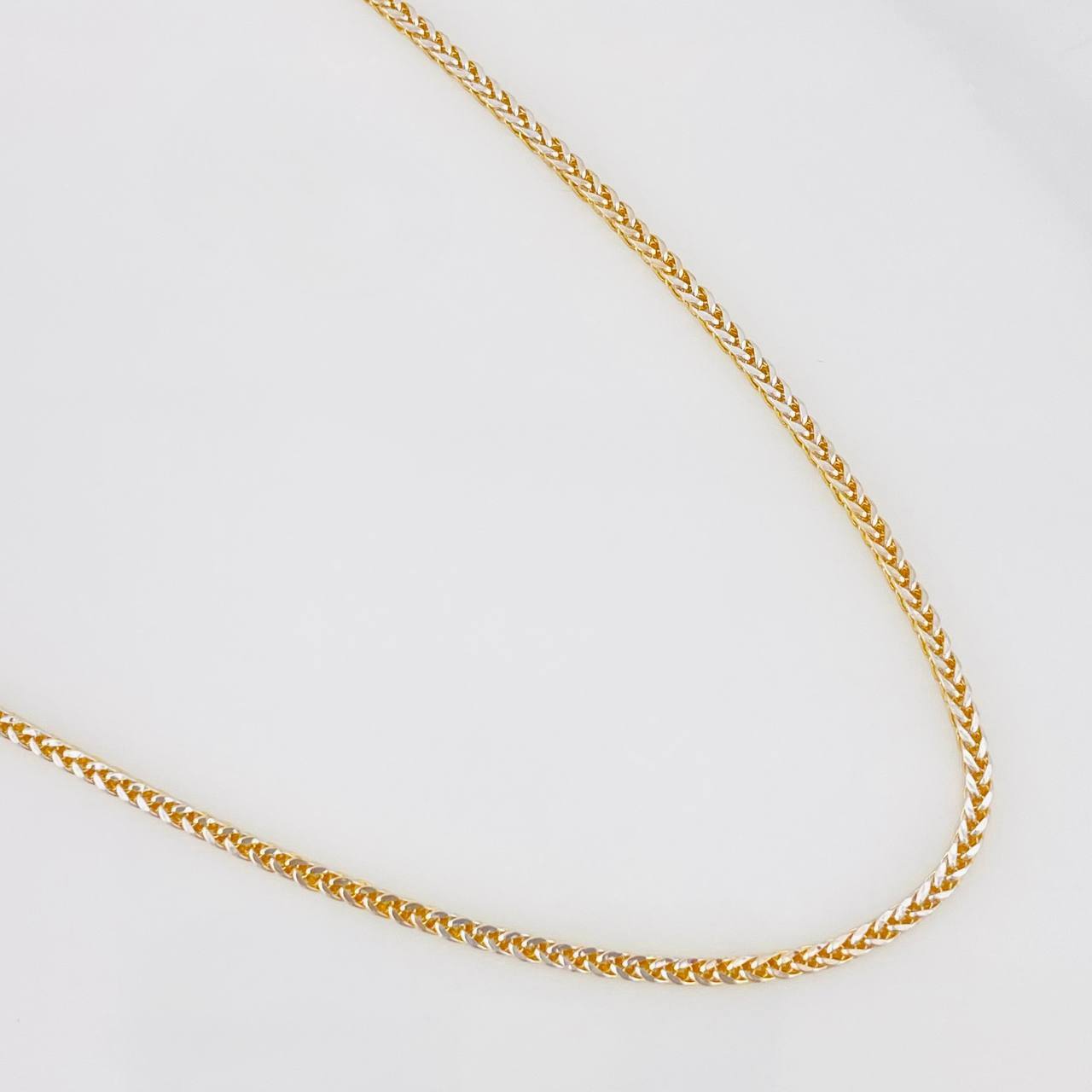 Cadena Franco 2.7g / 60cm / 1.67mm Dos Oros Amarillo Blanco 18K