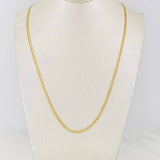 Cadena Cubana 6.55g / 60cm / 2.64mm Dos Oros Amarillo Blanco 18K