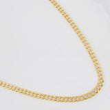 Cadena Cubana 6.55g / 60cm / 2.64mm Dos Oros Amarillo Blanco 18K