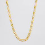 Cadena Cubana 6.55g / 60cm / 2.64mm Dos Oros Amarillo Blanco 18K
