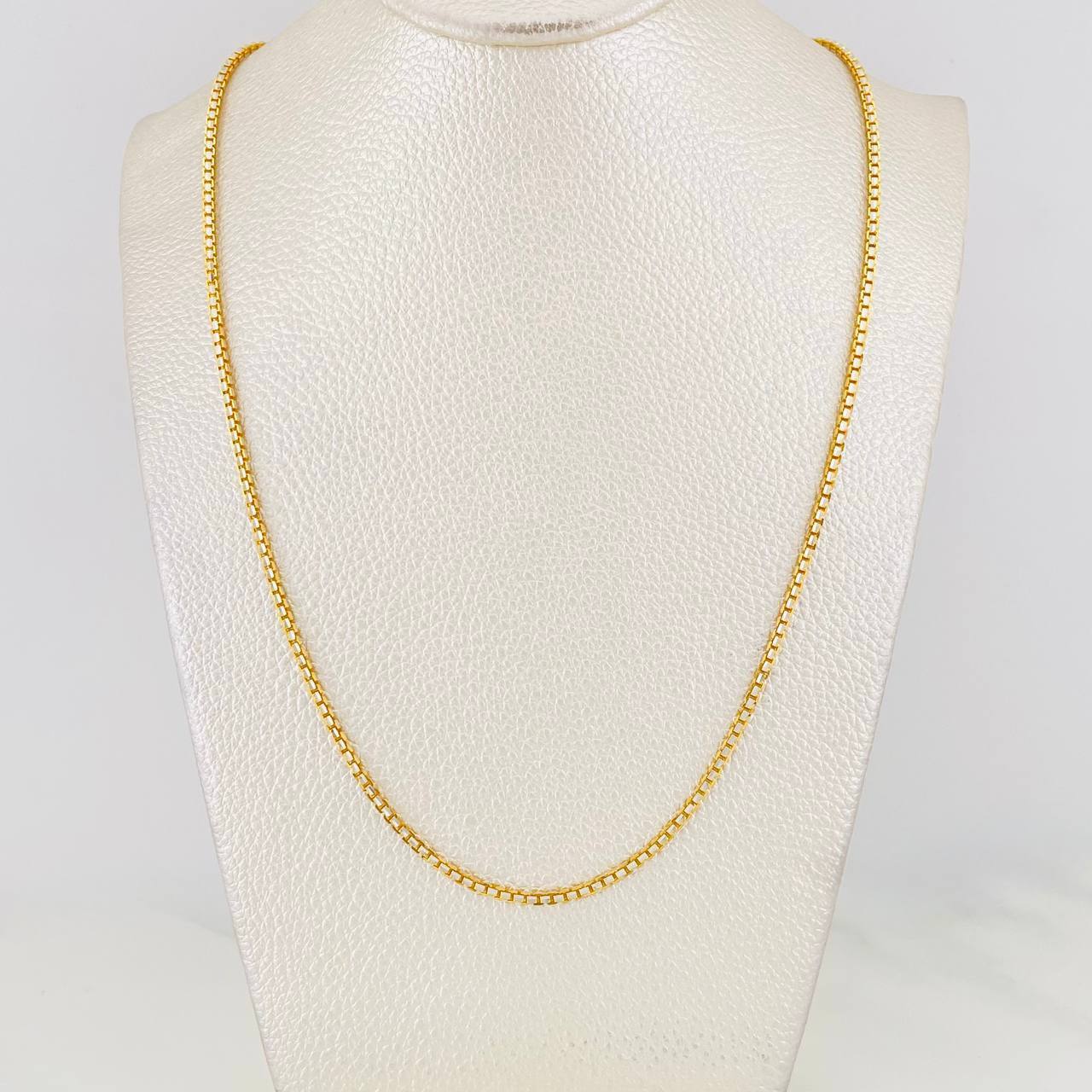 Cadena Veneciana 15g / 60cm / 1.76mm Dos Oros Amarillo Blanco 18K