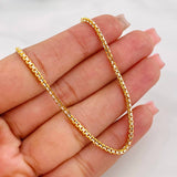 Cadena Veneciana 15g / 60cm / 1.76mm Dos Oros Amarillo Blanco 18K