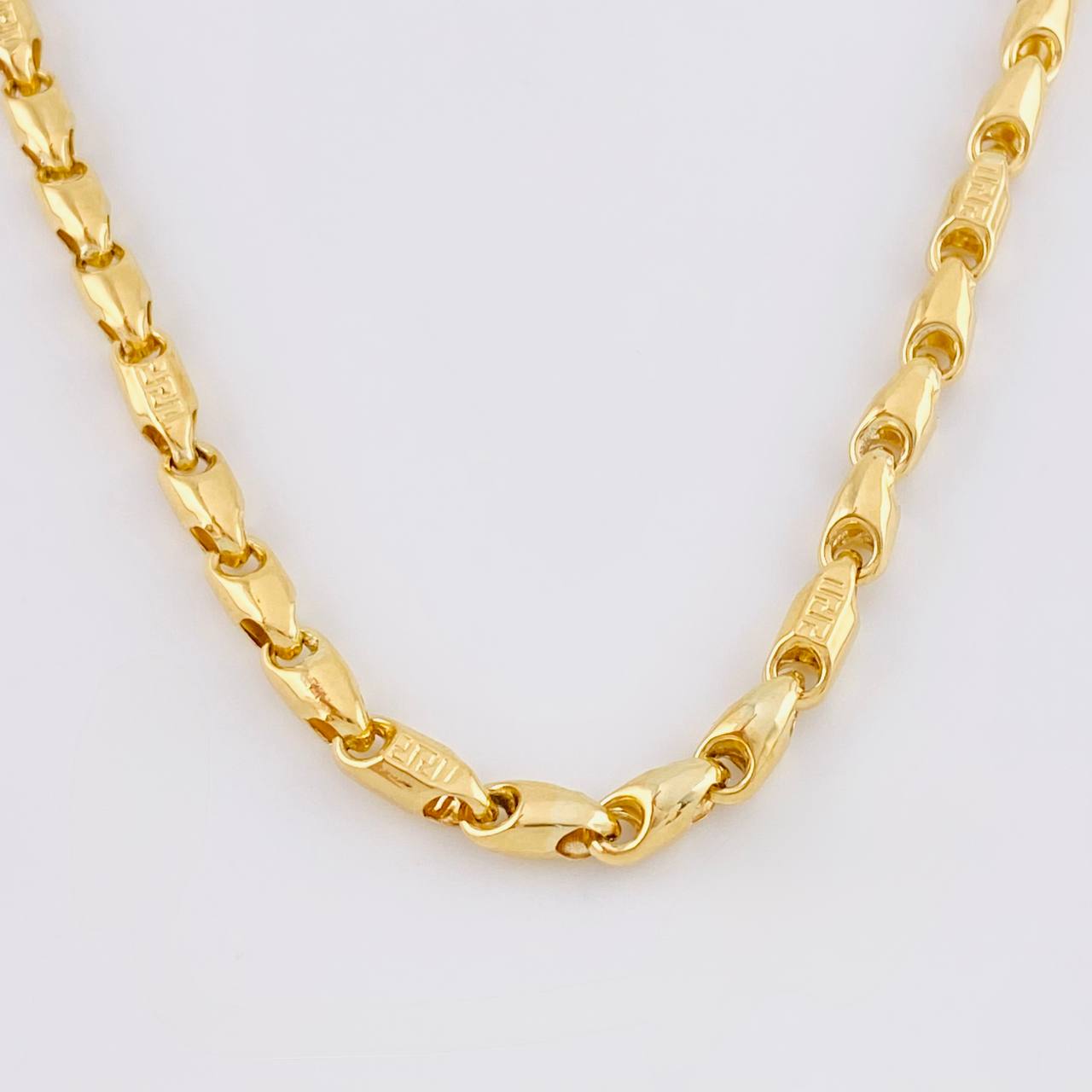 Cadena Rustica Intercalada Tribal 13.25g / 50cm / 4.2mm Oro Amarillo 18K