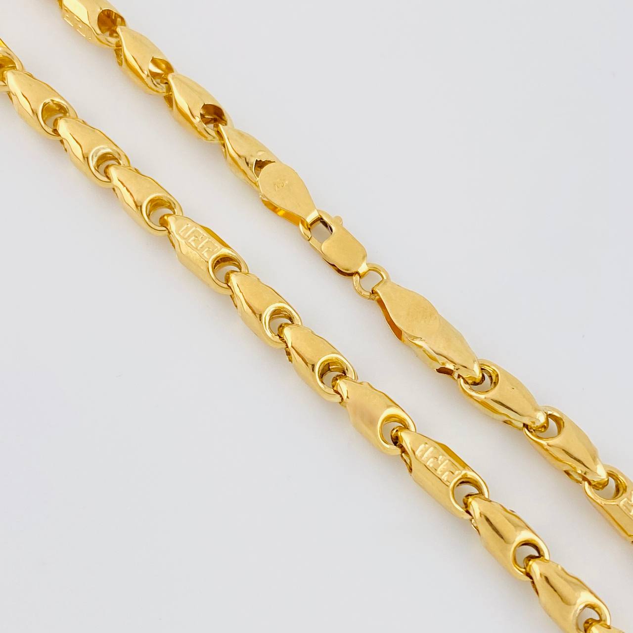 Cadena Rustica Intercalada Tribal 13.25g / 50cm / 4.2mm Oro Amarillo 18K