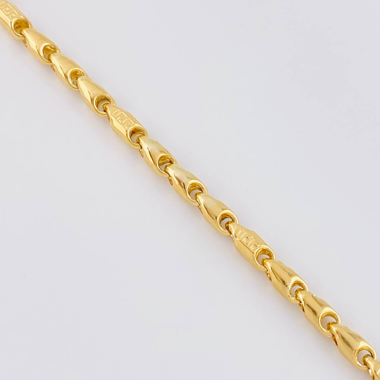 Cadena Rustica Intercalada Tribal 13.25g / 50cm / 4.2mm Oro Amarillo 18K