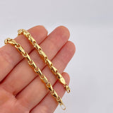 Cadena Rustica Intercalada Tribal 13.25g / 50cm / 4.2mm Oro Amarillo 18K