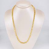 Cadena Rustica Intercalada Tribal 13.25g / 50cm / 4.2mm Oro Amarillo 18K