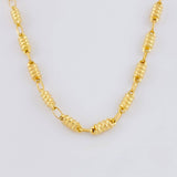 Cadena Rustica Barril Rayado 7.05g / 50cm / 3.2mm Oro Amarillo 18K