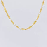 Cadena Rustica Barril Rayado 7.05g / 50cm / 3.2mm Oro Amarillo 18K
