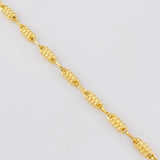 Cadena Rustica Barril Rayado 7.05g / 50cm / 3.2mm Oro Amarillo 18K