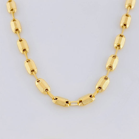 Cadena Rustica Punteada 9.05g / 50cm / 4.3mm Oro Amarillo 18K
