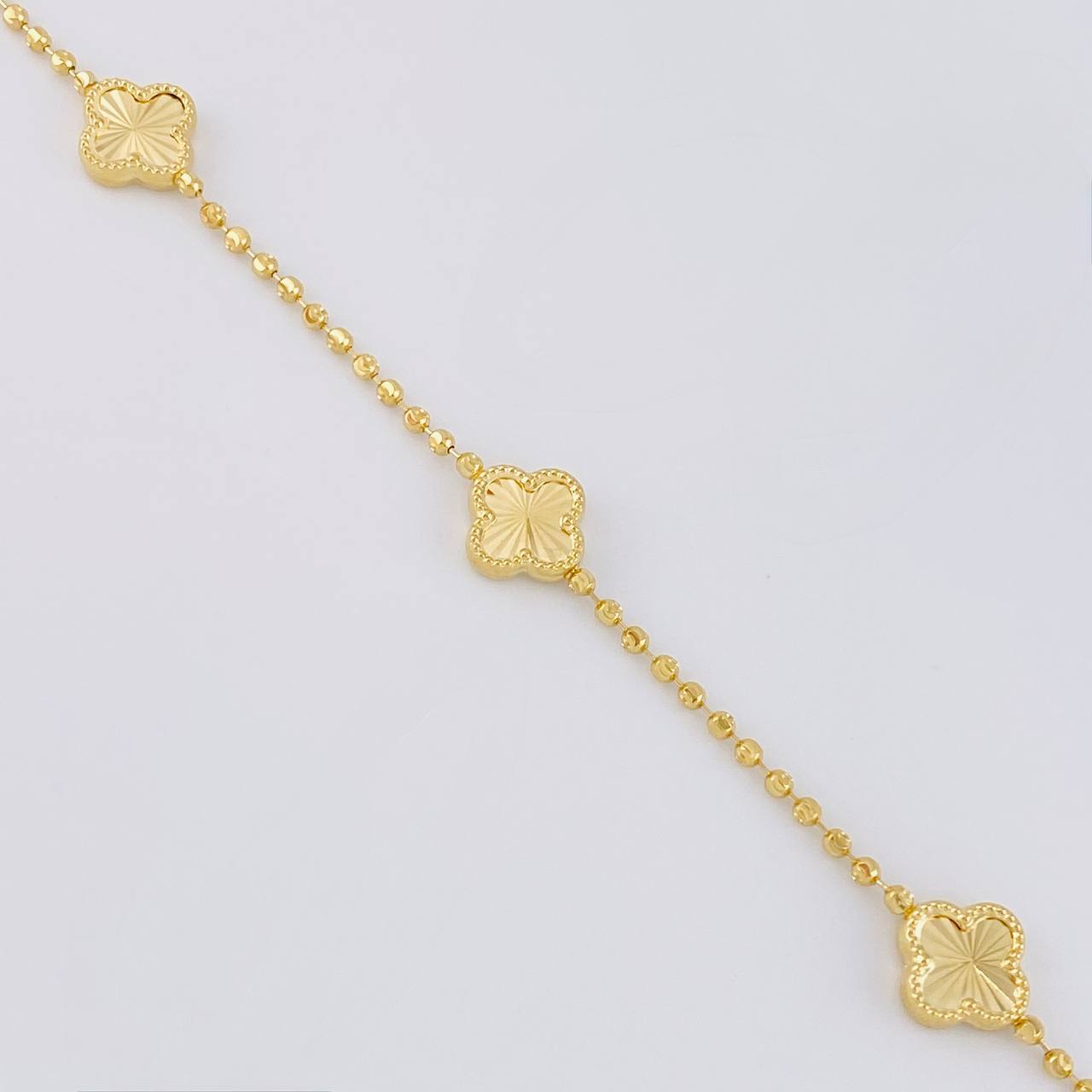Cadena Militar Trebol Diamantado 8.75g / 40cm / 1.9mm Oro Amarillo 18K