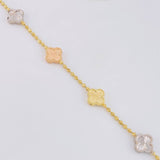 Pulso Militar Trebol Diamantado 5.1g / 18.4cm / 1.9mm Tres Oros 18K