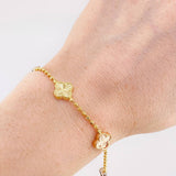 Pulso Militar Trebol Diamantado 5.1g / 18.4cm / 1.9mm Tres Oros 18K