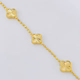 Pulso Militar Trebol Diamantado 4.7g / 17.2cm / 1.9mm Oro Amarillo 18K