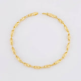 Pulso Rustico Barril Diamantado 5.35g / 20.7cm / 3.2mm Oro Amarillo 18K