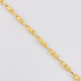 Pulso Rustico Barril Diamantado 5.35g / 20.7cm / 3.2mm Oro Amarillo 18K
