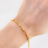 Pulso Rustico Barril Diamantado 5.6g / 20.7cm / 3.2mm Oro Amarillo 18K