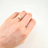 Anillo Solitario Flor De Cristal 1.7 g / T8 Oro Amarillo 18K