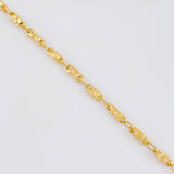 Tobillera Rustico Barril Diamantado 7.5g / 27.3cm / 3.2mm Oro Amarillo 18K