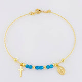 Pulso Aro Diamantado Virgen Milagrosa 3.35g / 18.3cm / 0.9mm Oro Amarillo 18K