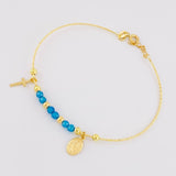 Pulso Aro Diamantado Virgen Milagrosa 3.35g / 18cm / 0.9mm Oro Amarillo 18K