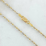 Cadena Morse 6.1gr / 60cm / Dos Oros Amarillo Blanco +3 18K *