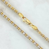 Cadena Ice 22.3gr / 60cm / Dos Oros Amarillo Blanco +4 18K