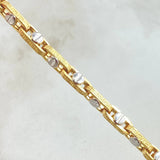 Cadena Click Tornillo Tribal 18.9gr / 60cm / Dos Oros Amarillo Blanco +4 18K