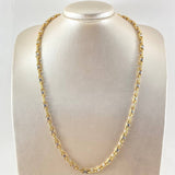 Cadena Click Tornillo Tribal 18.9gr / 60cm / Dos Oros Amarillo Blanco +4 18K