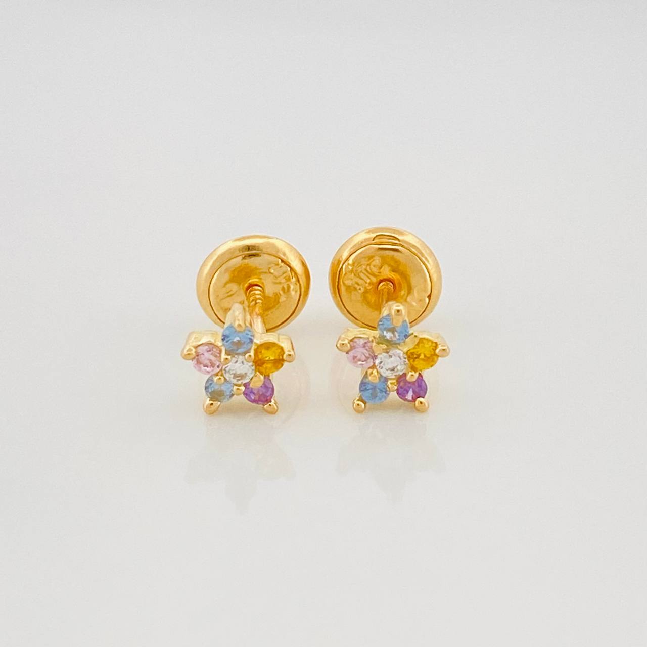 Topos Flor 0.85 g / 3.5 mm Oro Amarillo 18K