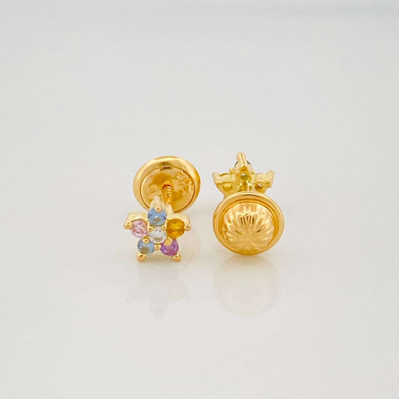 Topos Flor 0.85 g / 3.5 mm Oro Amarillo 18K