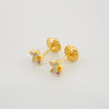 Topos Flor 0.85 g / 3.5 mm Oro Amarillo 18K