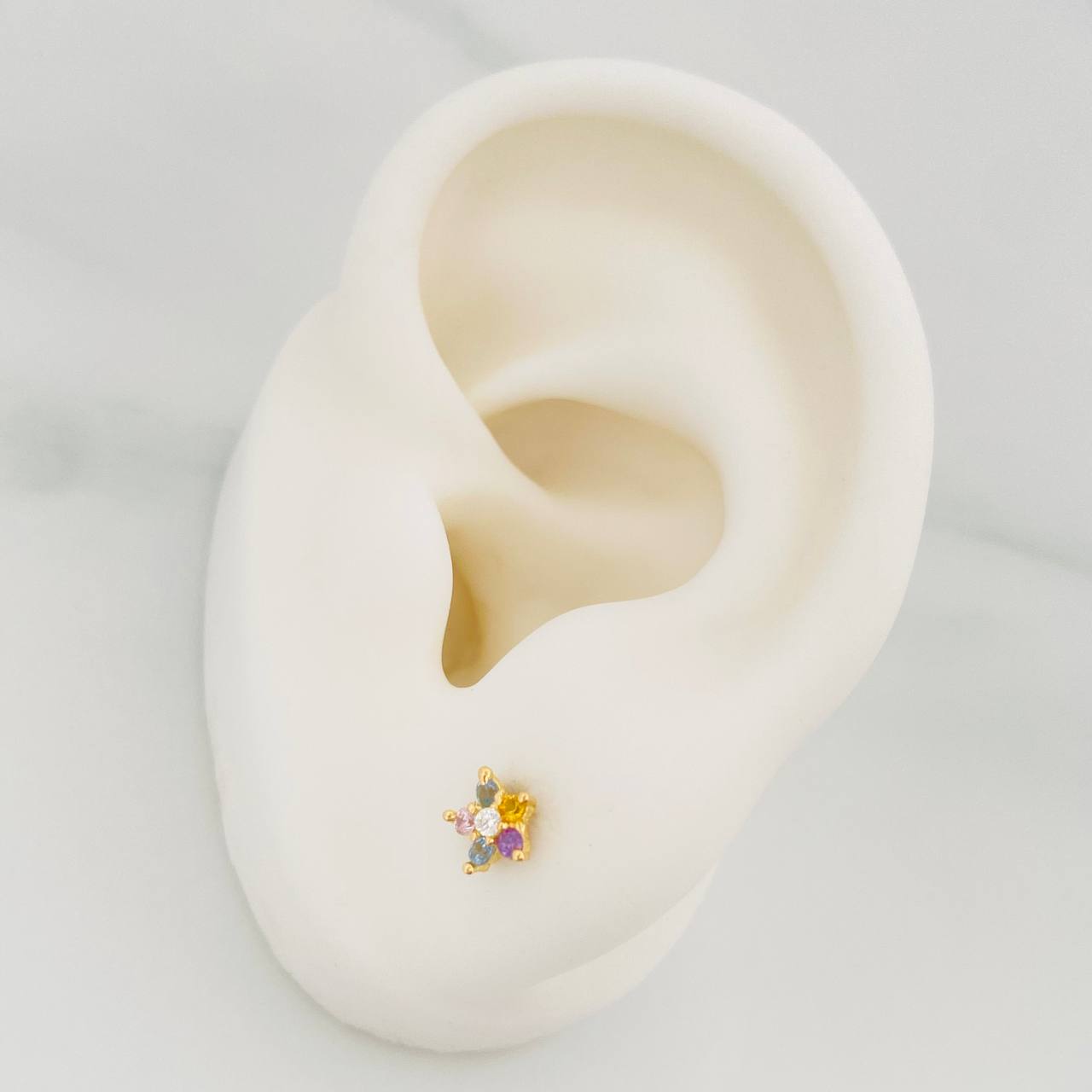 Topos Flor 0.85 g / 3.5 mm Oro Amarillo 18K