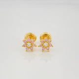 Topos Flor 0.95 g / 4 mm Oro Amarillo 18K