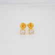 Topos Cuatro Garra 1 g / 3 mm Oro Amarillo 18K