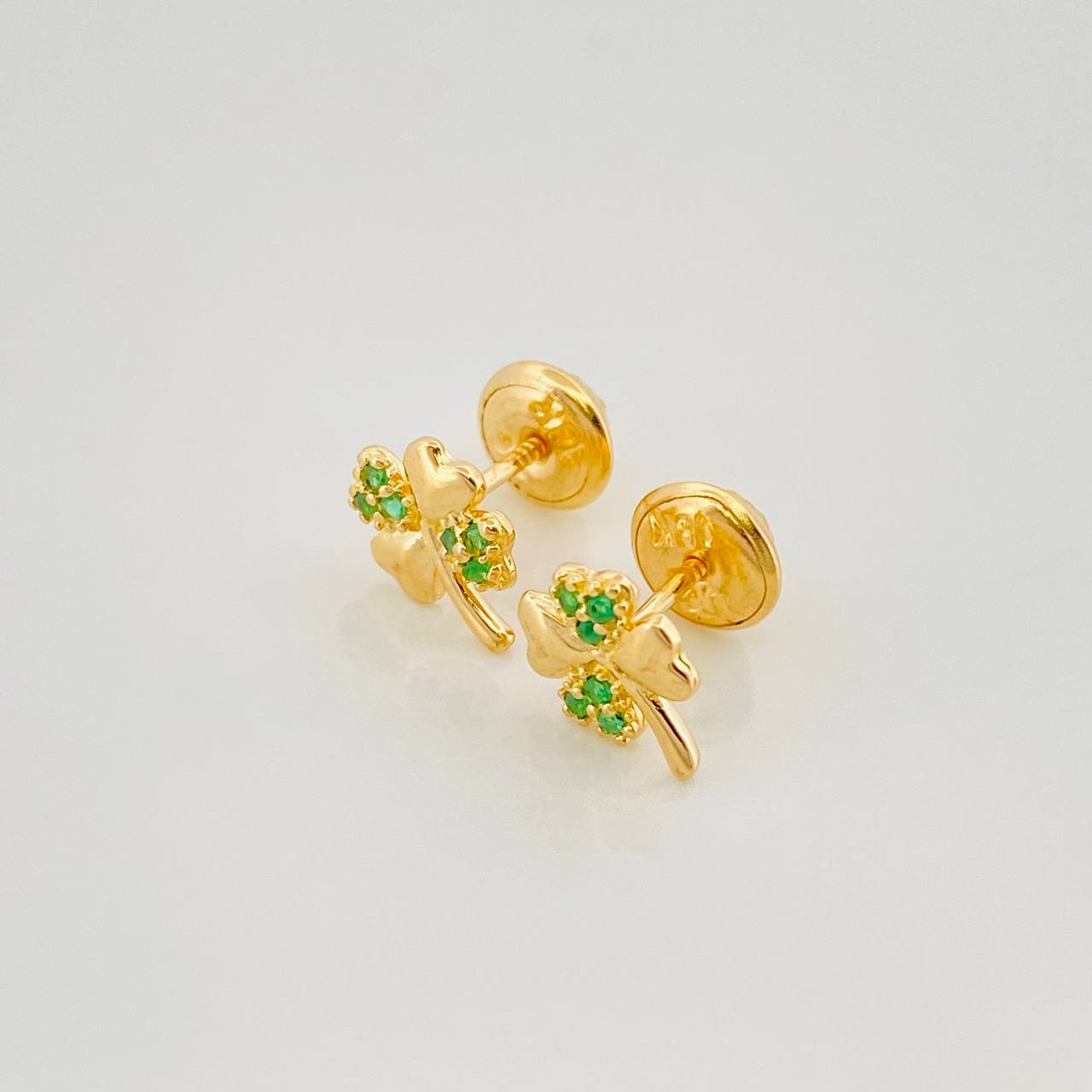 Topos Trebol Cuatro Hojas 1.05 g / 5 mm Oro Amarillo 18K