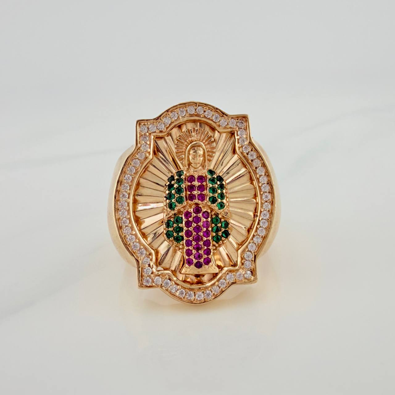 Anillo Virgen Guadalupe 13.5gr / T10 1/4 / Oro Amarillo 18K %