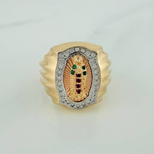 Anillo Virgen Guadalupe 5.85gr / T6 1/2 / Tres Oros 18K %