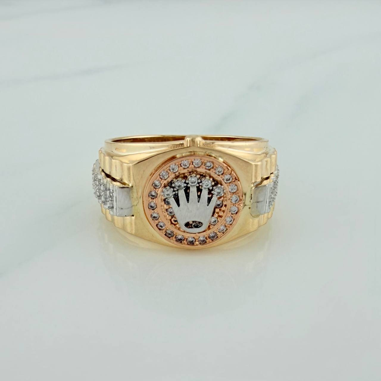 Anillo Correa Corona 8.5gr / T9 / Tres Oros 18K %