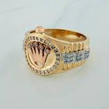 Anillo Correa Corona 6.5gr / T8 3/4 / Tres Oros 18K %