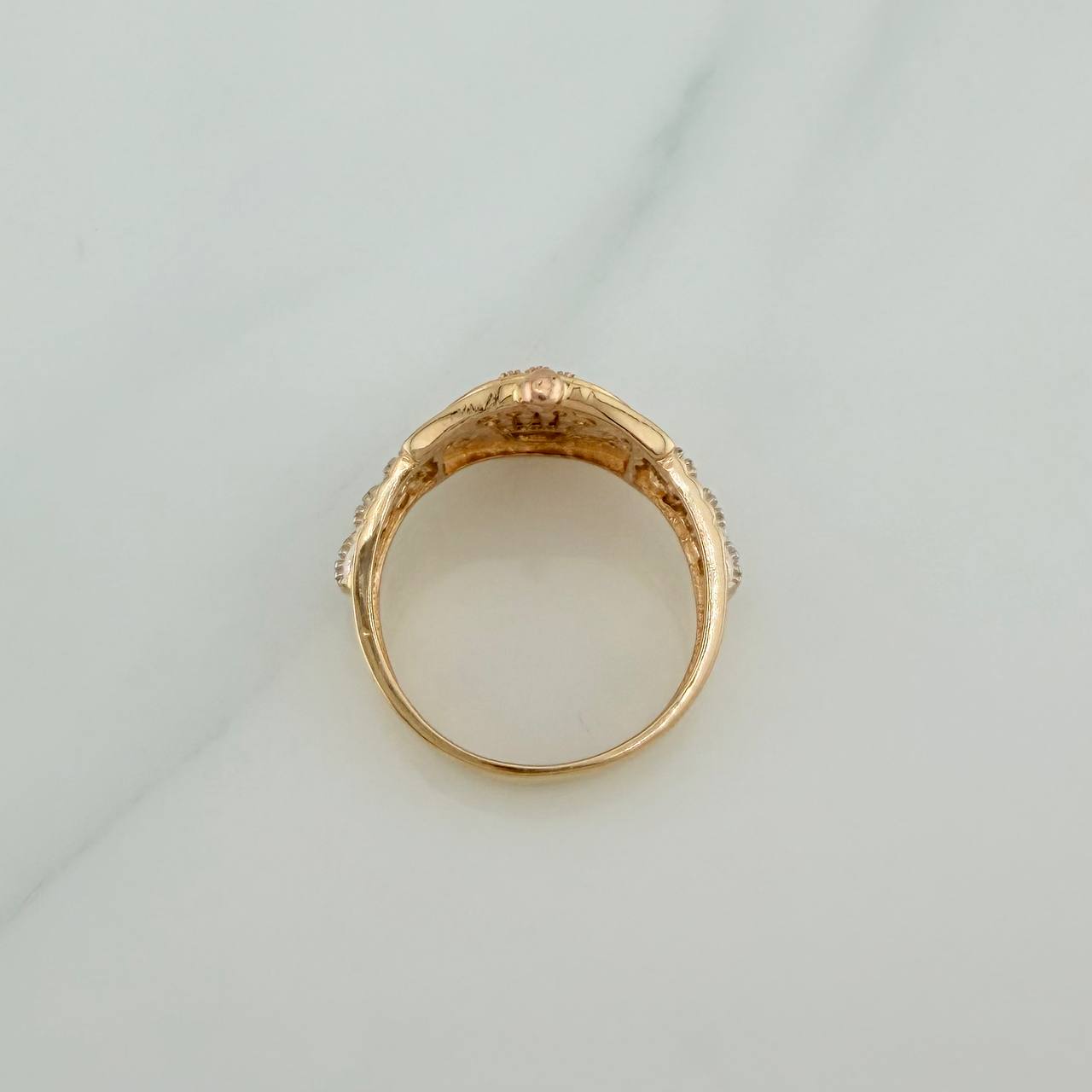 Anillo Correa Corona 6.5gr / T8 3/4 / Tres Oros 18K %