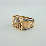 Anillo Medusa Tribal 8.1gr / T10 / Dos Oros Amarillo Blanco 18K %