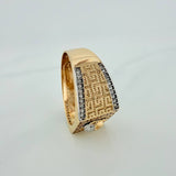 Anillo Medusa Tribal 8.1gr / T10 / Dos Oros Amarillo Blanco 18K %