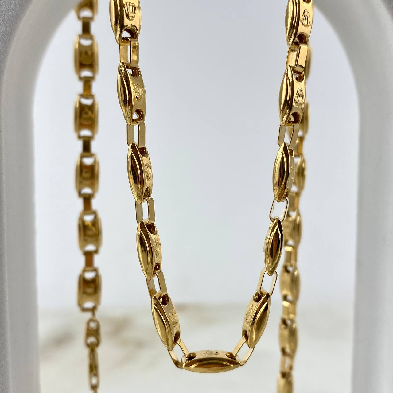 Cadena Rustica 14.2gr / 65cm / 5mm Corona Oro Amarillo