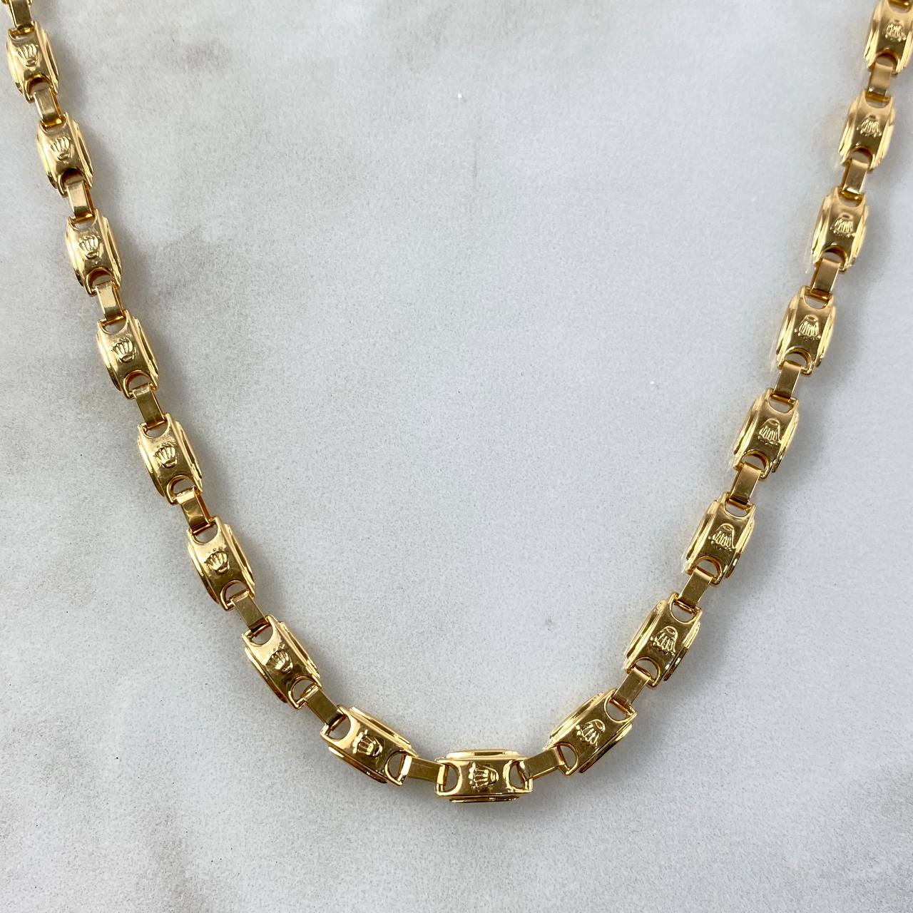 Cadena Rustica 14.2gr / 65cm / 5mm Corona Oro Amarillo