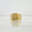 Anillo Quimbaya 3.05gr / T11 1/4 / Circones Blancos Oro Amarillo